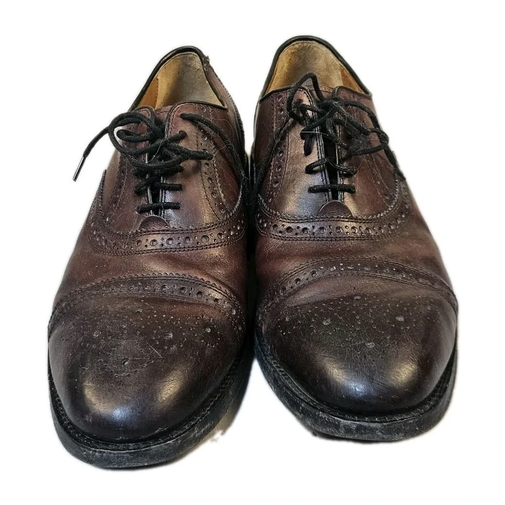 Cole Haan‎ American Classics Brown Leather Cap Toe Oxford Shoes Mens 9.5 E Wide